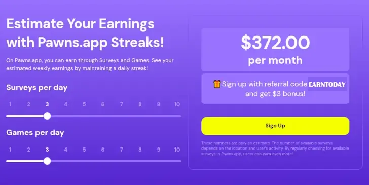 pawns app potential earnings