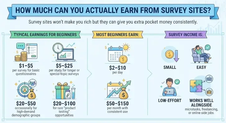 survey sites potential earnings